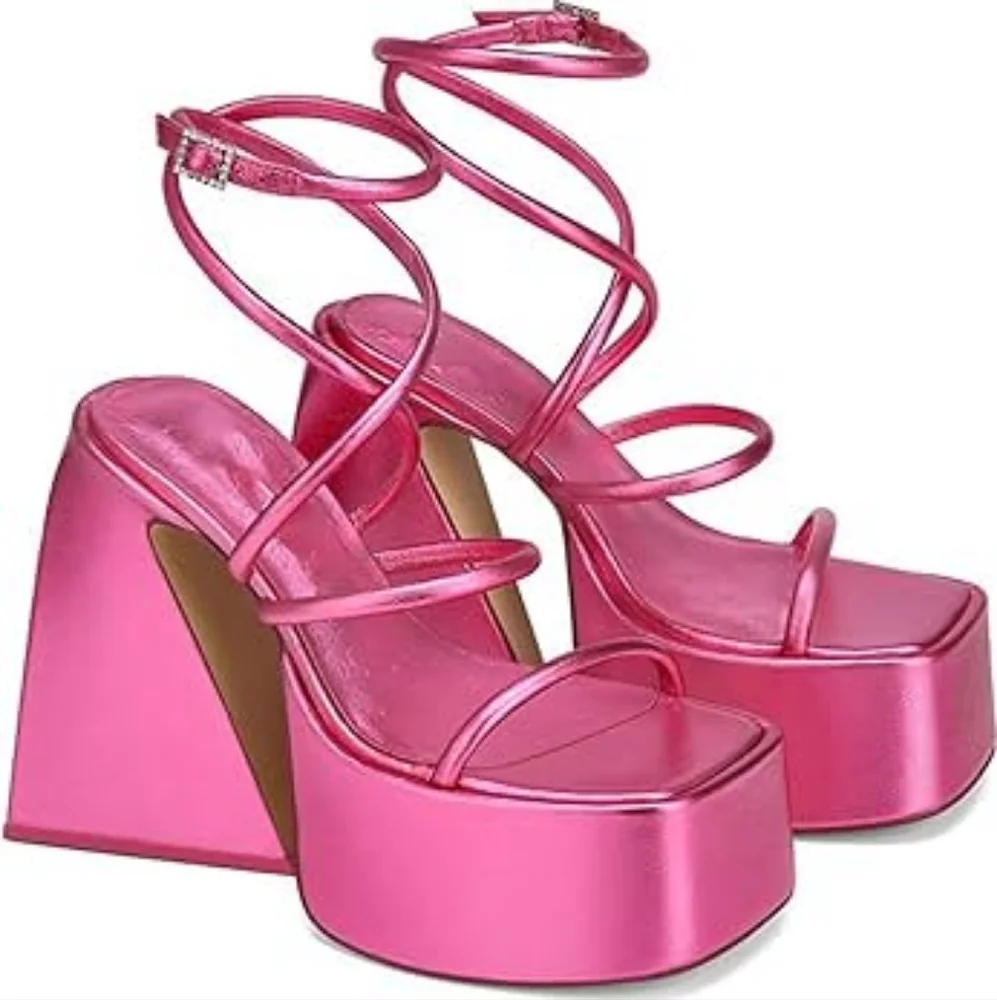Mata High Heel Platform Sandals Hot Pink 7.5 Party Cosplay Prom Barbiecore